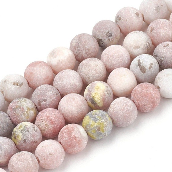 Other - 6MM Frosted Marble & Sesame Jasper Beads-ONE‎ Gemstone Bead Strand-Crafts NWT